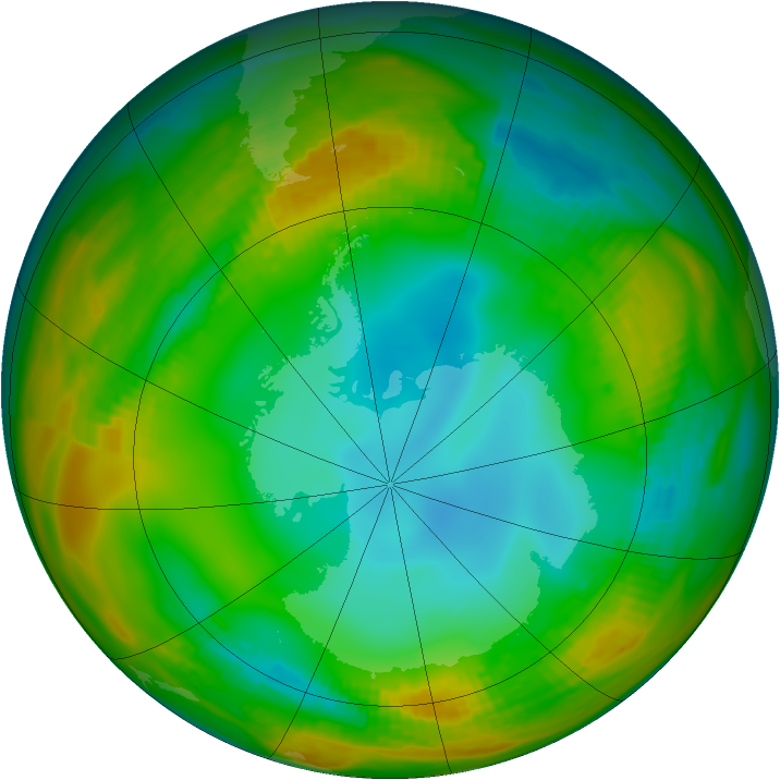 Antarctic ozone map for 22 July 1979